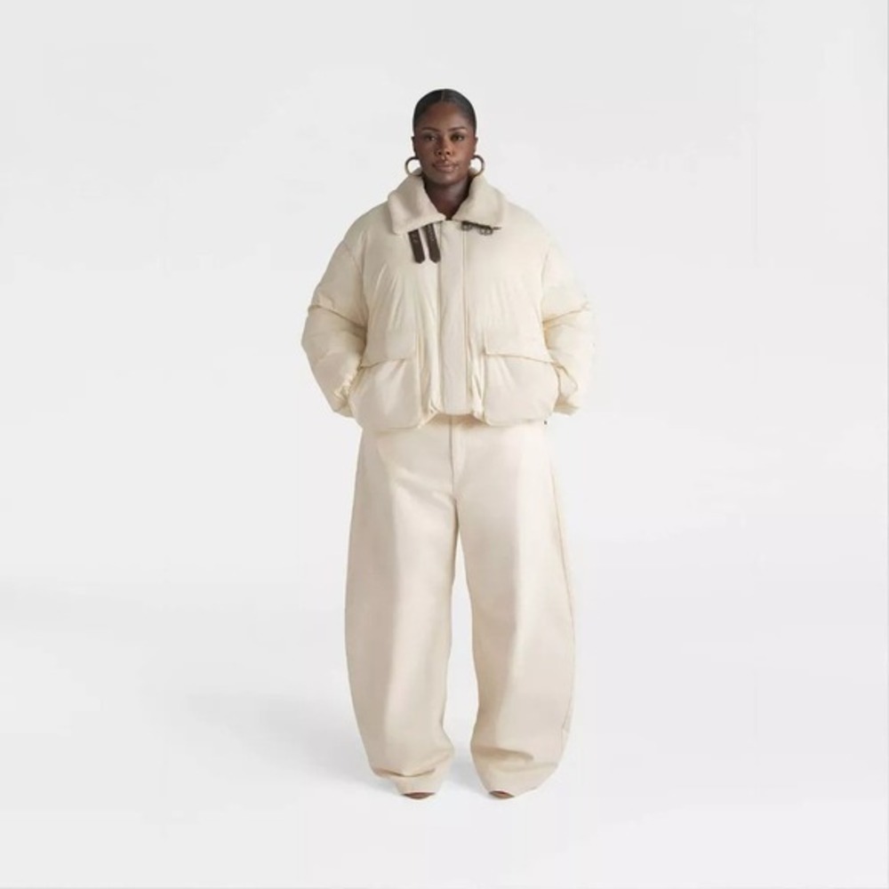 KBB KAHLANA Target Women's XS / Extra Small The Utility Puffer Coat Jacket Cream - Picture 9 of 9